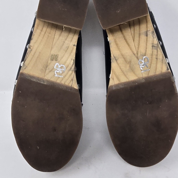 Steve Madden women 8 brooklyn-1 platform clogs mule black leather shoe studded - Picture 12 of 12